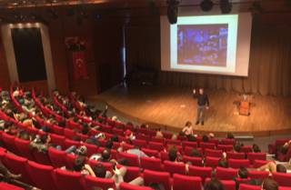 Packed auditorium at conference